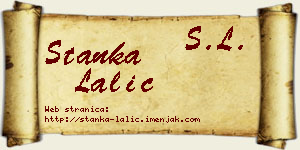 Stanka Lalić vizit kartica